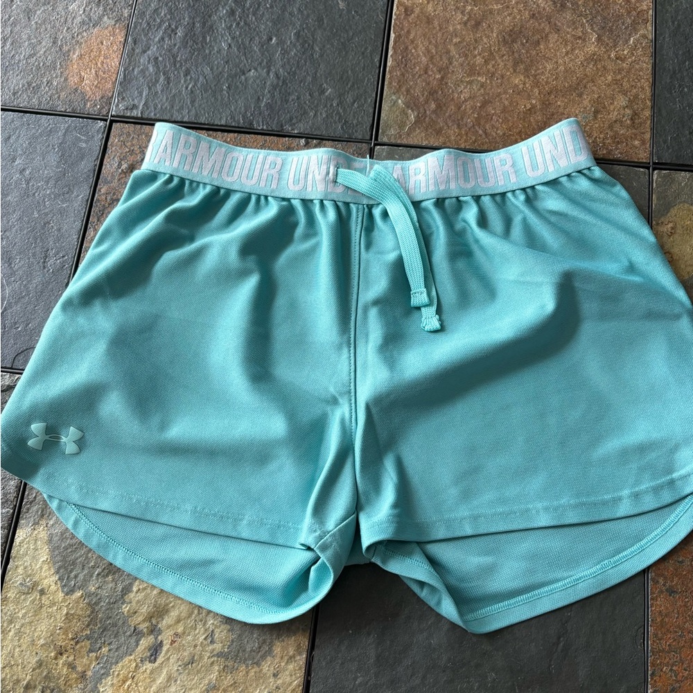 Under Armour Girls Teal Athletic Shorts